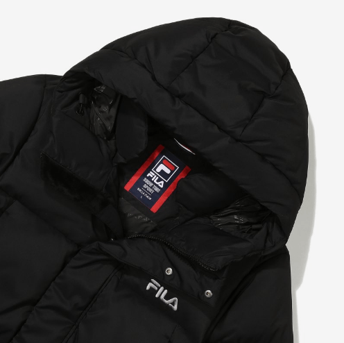 商品Fila|【享贝家】FILA 纯色过膝连帽羽绒服 冬季 情侣款 黑色 FS2DJE4103XBLK  ,价格¥925,第4张图片详细描述