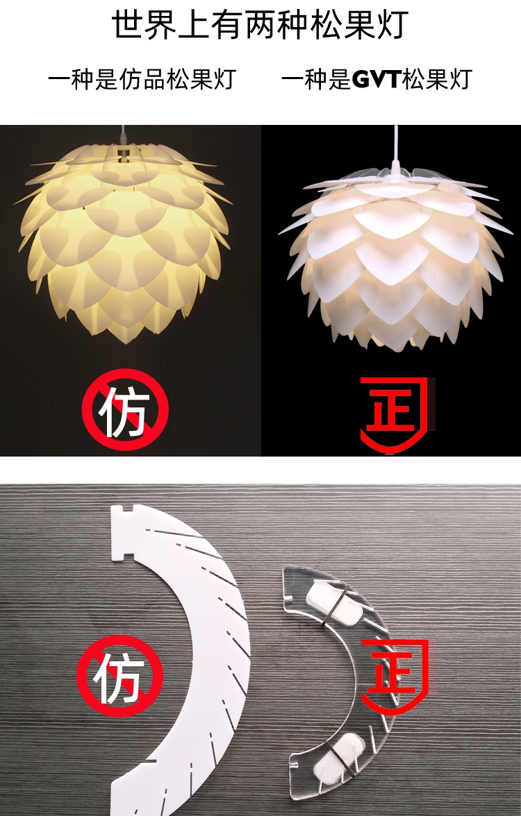 商品[国内直发] GLENVINTEN|vita正品松果花蕊灯羽毛灯北欧式客厅卧室餐厅装饰主灯现代简约灯,价格¥383,第7张图片详细描述