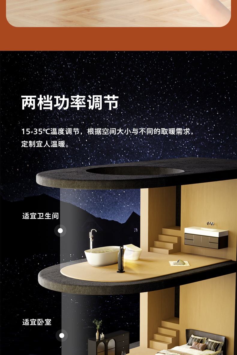 商品[国内直发] Philips|飞利浦石墨烯取暖器家用速热暖风机浴室节能省电立式小型电暖神器,价格¥1033,第6张图片详细描述