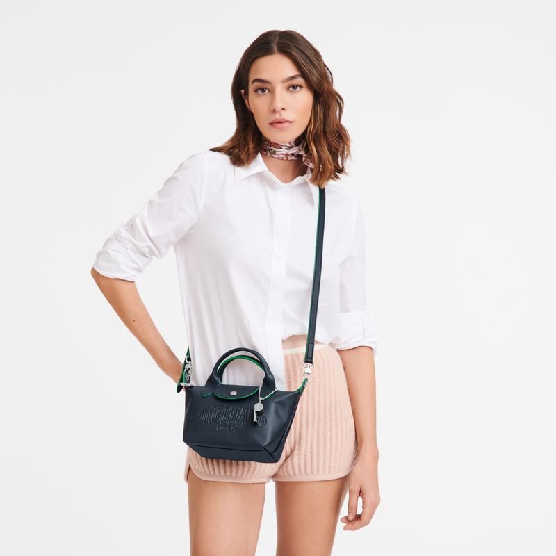 商品Longchamp|珑骧 Le Pliage XTRA超小女士海军蓝皮革手提包 L1500HEY556,价格¥3907,第8张图片详细描述
