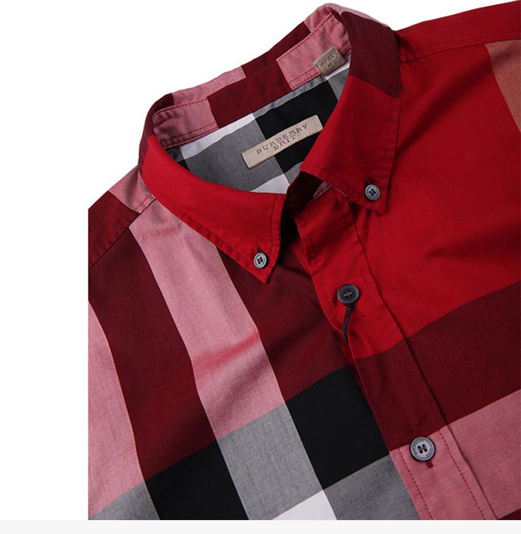 商品Burberry|Burberry 博柏利 男士红色格纹长袖衬衫 4554721,价格¥1382,第9张图片详细描述