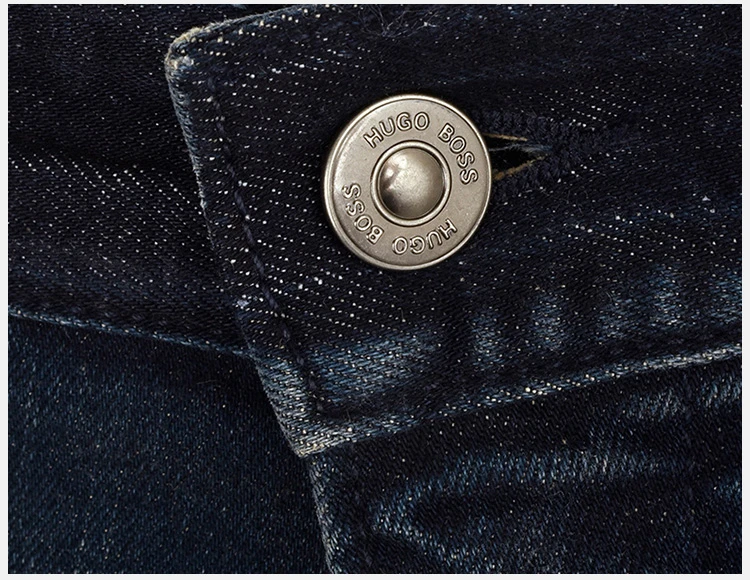 商品Hugo Boss|Hugo Boss 雨果博斯 男士深蓝色棉质混纺时尚休闲舒适牛仔裤 DELAWARE3-3208-418,价格¥991,第4张图片详细描述
