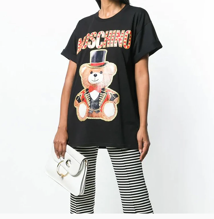 商品Moschino|MOSCHINO 黑色女士T恤 EV0702-0540-3555,价格¥1093,第8张��图片详细描述