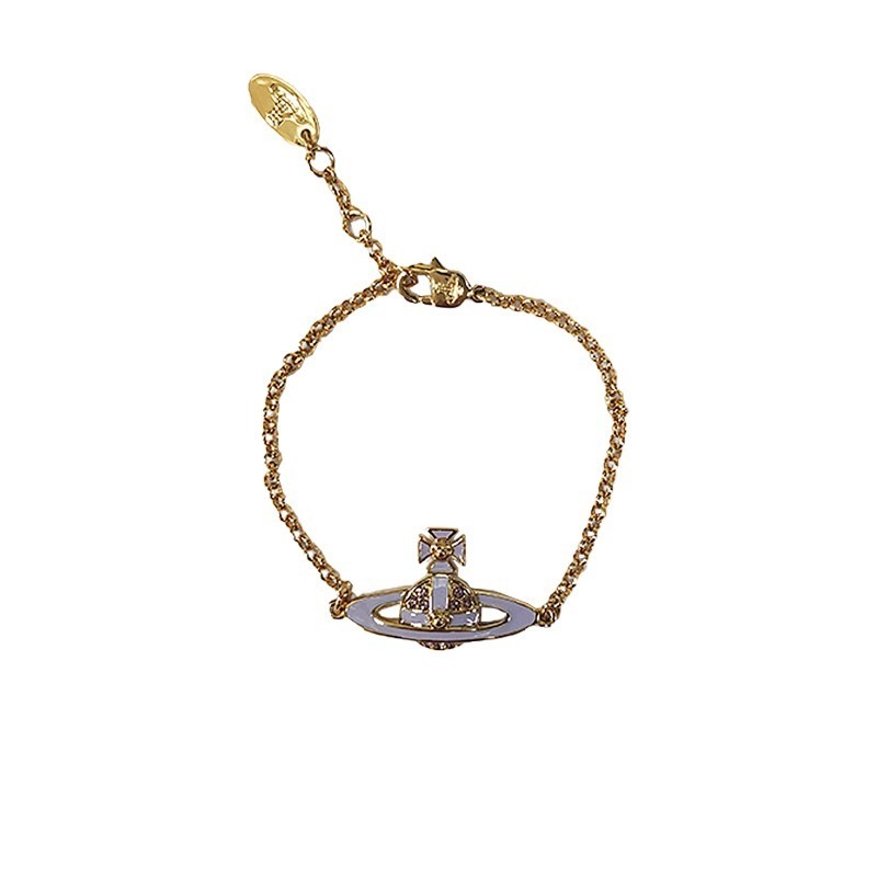 商品Vivienne Westwood|VIVIENNE WESTWOOD/西太后 女士金色/紫色徽标手链,价格¥571,第3张图片详细描述