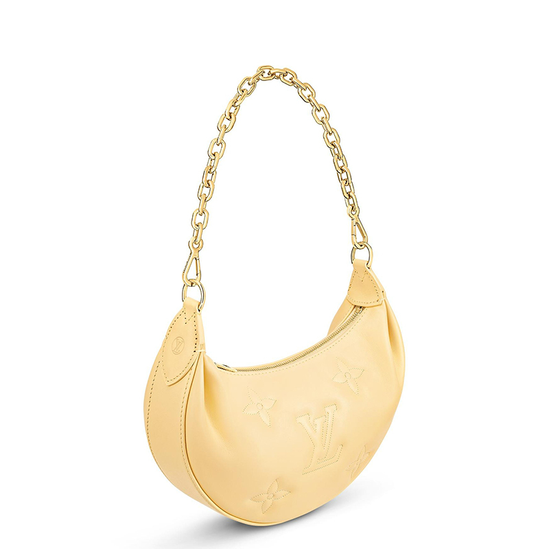 商品Louis Vuitton|【现货】Louis Vuitton/路易威登 Over The Moon系列 女士香蕉色老花压纹牛皮革金扣金链单肩斜挎手提月亮包M59823,价格¥18140,第3张图片详细描述