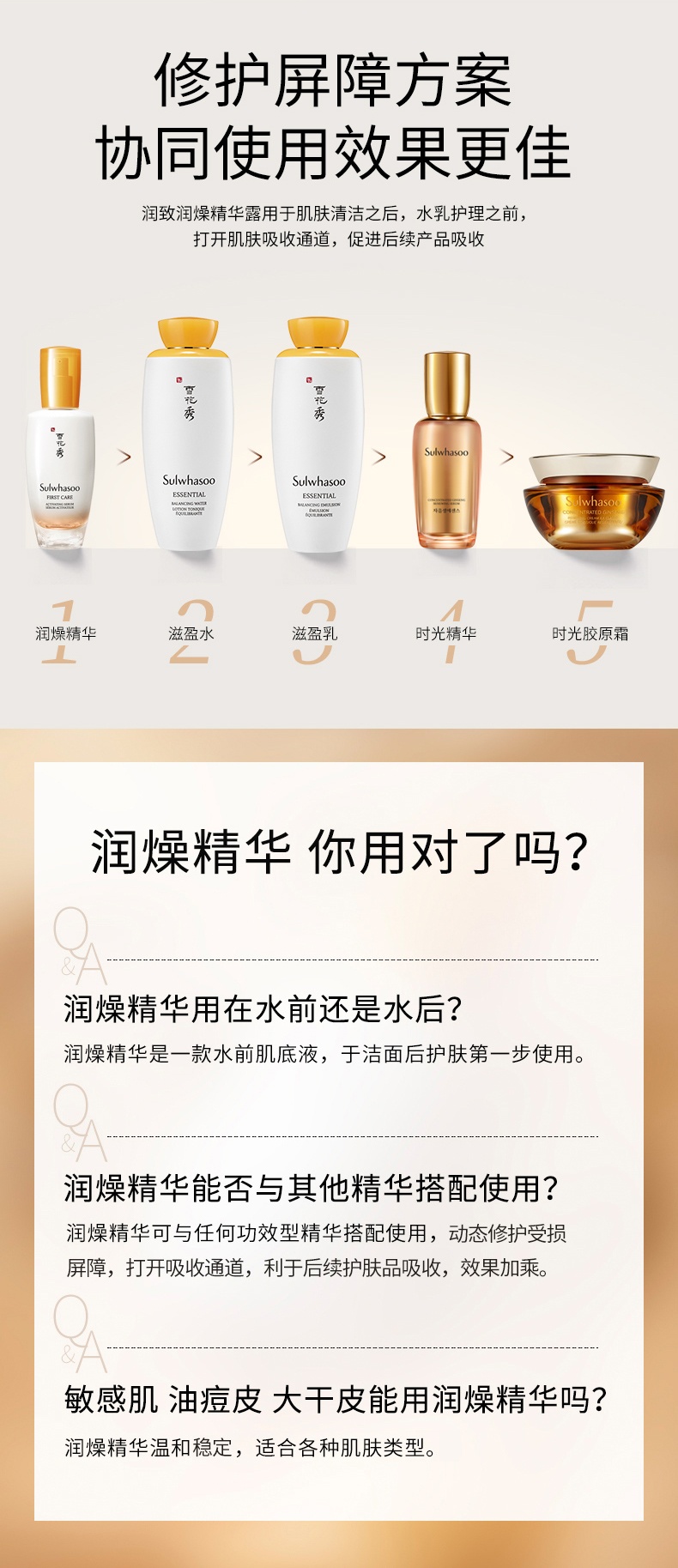 商品【原封正品】 Sulwhasoo|雪花秀 滋盈润燥精华液润致焕活精华肌底液 90/120ml 维稳修护 长效保湿,价格¥436,第10张图片详细描述