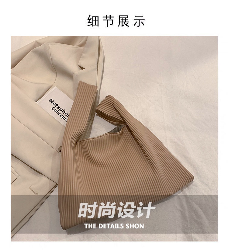 商品[国内直发] GLENVINTEN|格岚云顿迎春网红新款条纹纯色小众手提包休闲时尚大容量托特包腋下包,价格¥170,第2张图片详细描述