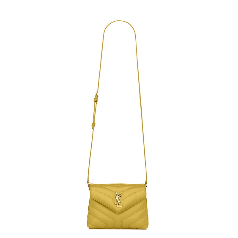 商品Yves Saint Laurent|SAINT LAURENT PARIS/圣罗兰 21秋冬新款LOULOUTOY系列 向日葵色绒面革绗缝皮革斜挎包,价格¥11265,第2张图片详细描述