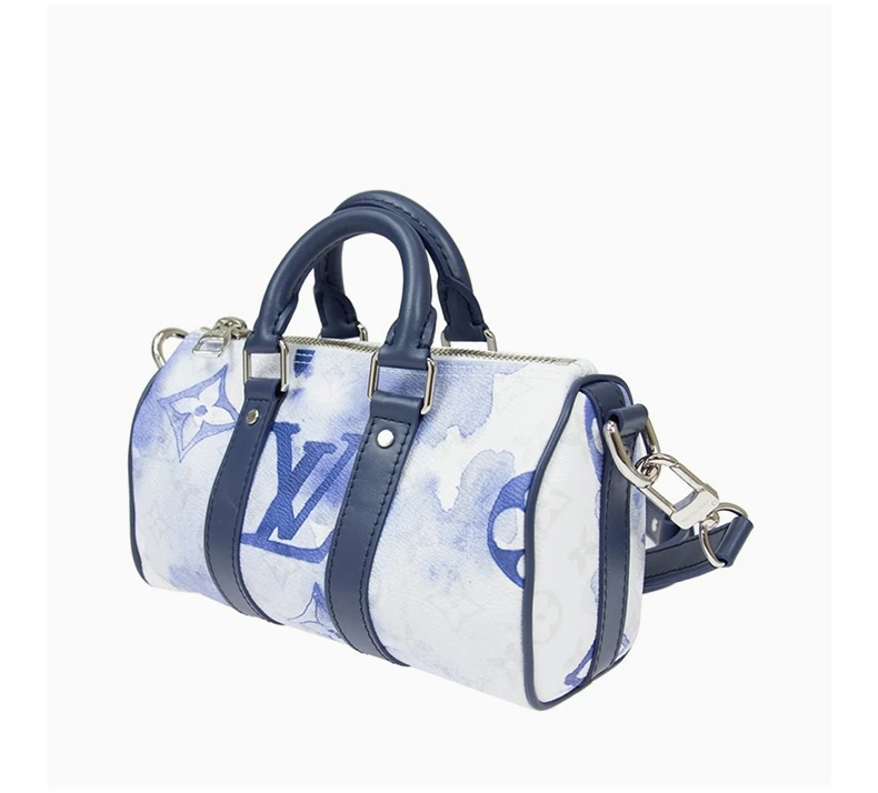 商品[国内直发] Louis Vuitton|【专柜直采】LOUIS VUITTON KEEPALL XS蓝白色桶包斜挎包,价格¥20220,第4张图片详细描述