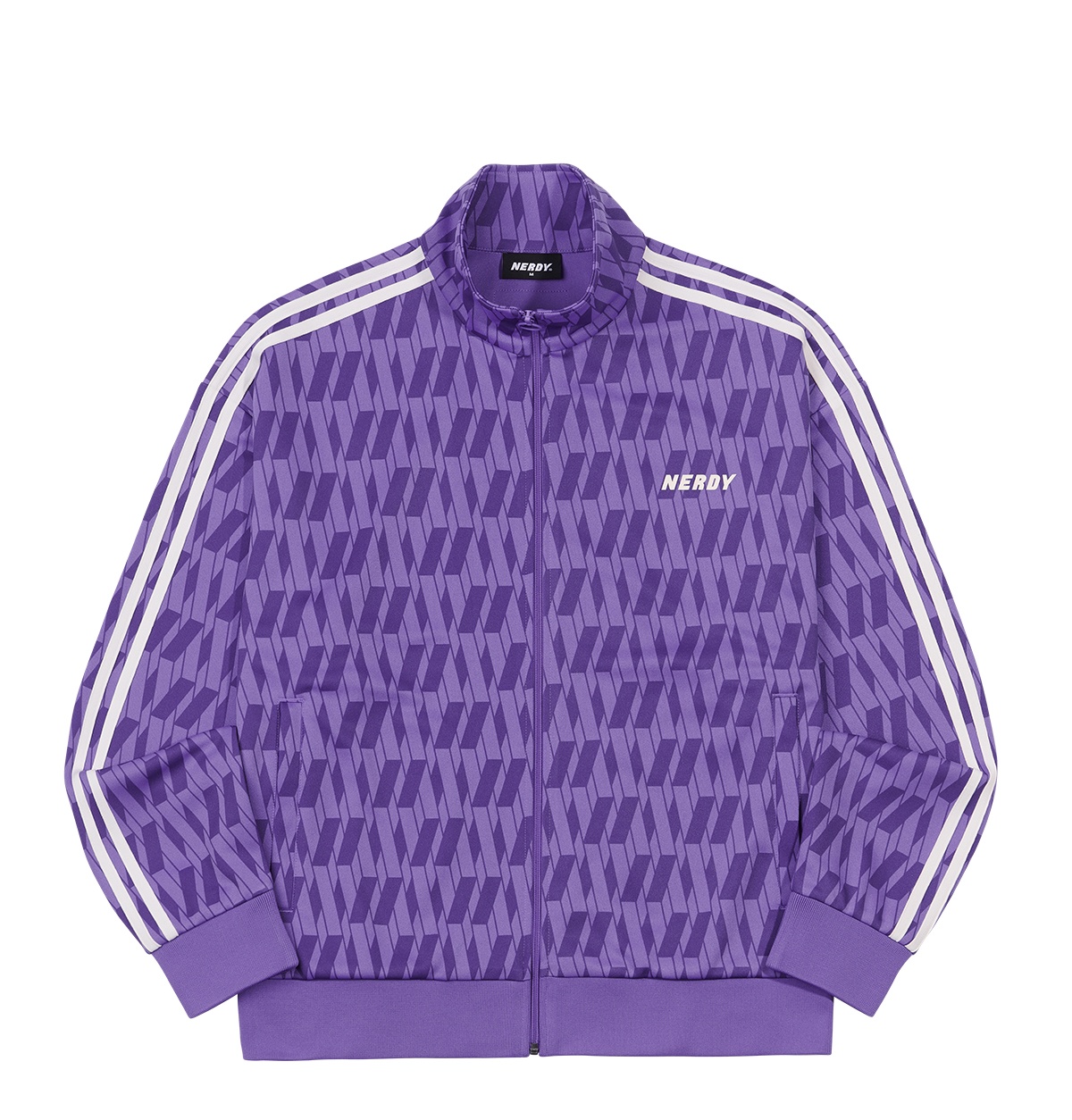 商品NERDY|【享贝家】（国内现货）NERDY 新款DNA Monogram Track Top训练外套运动夹克  男女同款 浅蓝色\紫色\粉红色\奶白色\黑色 PNES21KA21/黑色PNES21KA210106  G-QD,价格¥258,第6张图片详细描述