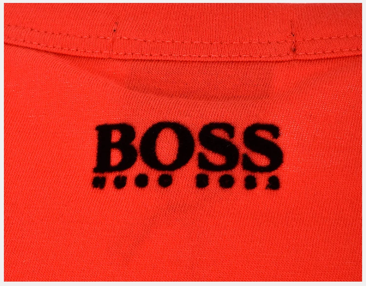 商品Hugo Boss|Hugo Boss 雨果博斯 男士红色纯棉BOSS印花时尚休闲短袖T恤 TEE2-182-6415-645,价格¥504,第8张图片详细描述