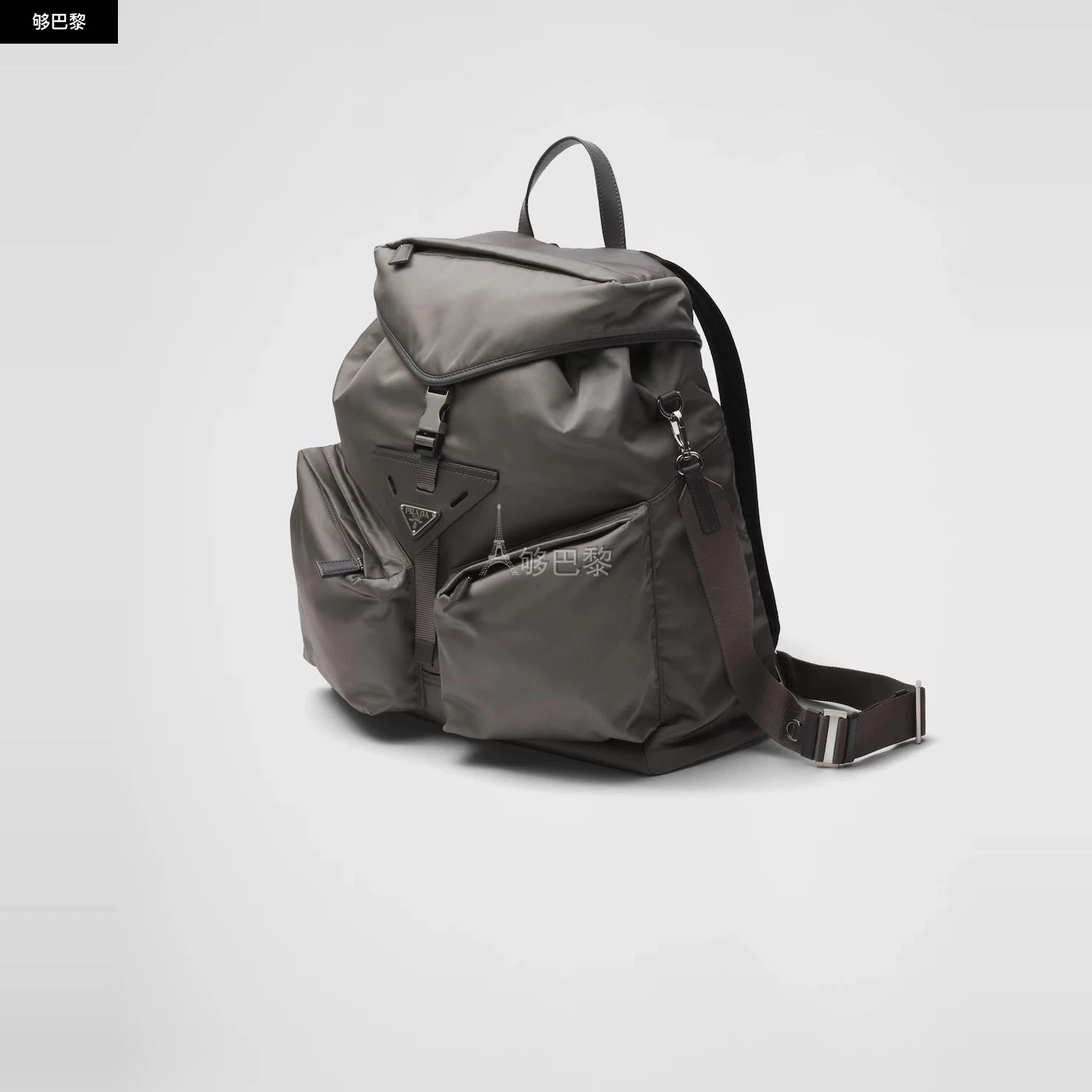 商品Prada|【预售】 普拉达 24秋冬 男士 双肩包 Sac à dos en Re-Nylon et cuir 2VZ108_2DW3_F0D65_V_NYO,价格¥22602,第6张图片详细描述