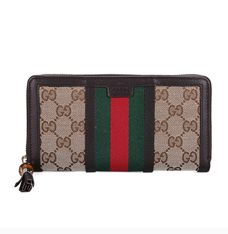 商品[国内直发] Gucci|GUCCI 古驰 男士咖啡色拉链logo长款钱包 353651-FWCZG-9791,价格¥4301,第4张图片详细描述