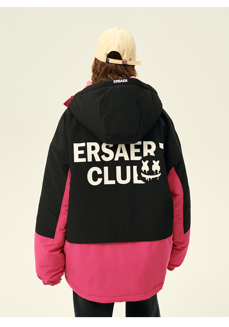 商品[国内直发] ERASER|ER拼接撞色中长款连帽棉服男女同款冬季��情侣外套国潮牌休闲宽松面包服ERmy2255560,价格¥519,第16张图片详细描述