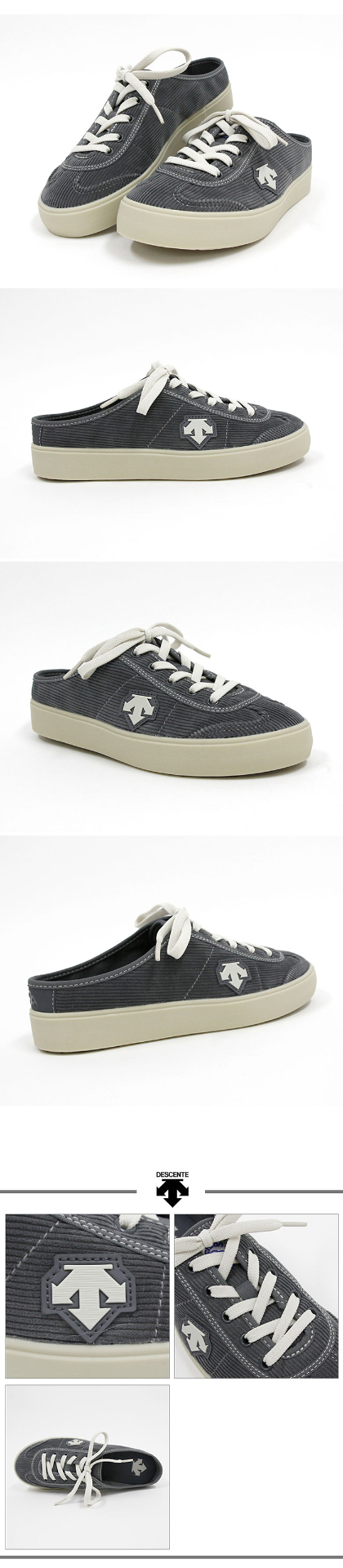 商品DESCENTE|【享贝家】DESCENTE 迪桑特 帆布半拖休闲鞋 女款 深灰色 SM323LSN92-GRY0（现采购商品，下单后12天内发货）,价格¥498,第2张图片详细描述