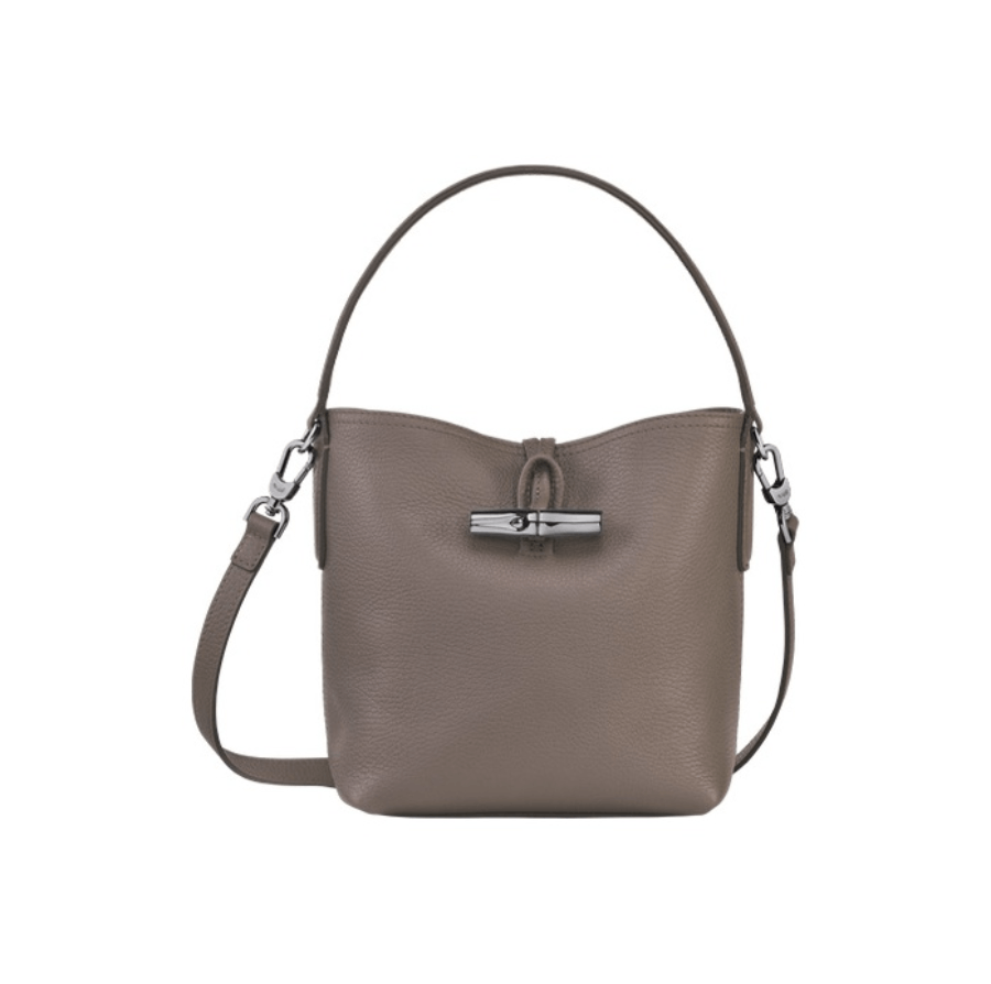 商品[国内直发] Longchamp|【现货】珑骧女包LONGCHAMP 新款ROSEAU ESSENTIAL17 女士牛皮竹节扣单肩包手提包水桶包灰色小号礼物送女友10159 968 112,价格¥1026,第3张图片详细描述