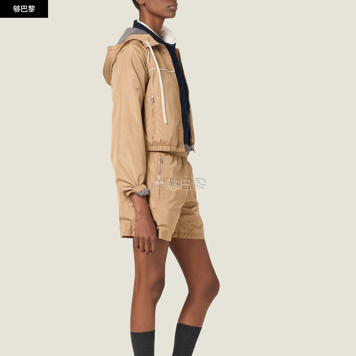 商品Miu Miu|【预售】 缪缪 25春夏 女士 夹克 Blouson en soie technique ML1299_163N_F0A68_S_OOO ,价格¥20992,第6张��图片详细描述