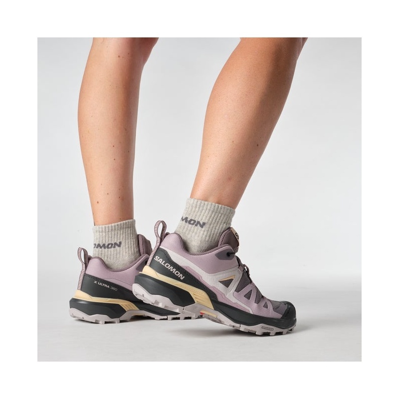 商品Salomon|Salomon萨洛蒙 X ULTRA 360系列女士深灰色/浅灰色/浅棕色纺织登山鞋,价格¥1024,第7张图片详细描述