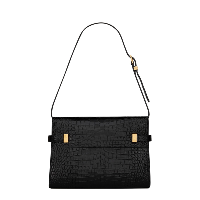 商品Yves Saint Laurent|SAINT LAURENT PARIS/圣罗兰 YSL  MANHATTAN系列 女士小号黑色鳄鱼压纹小牛皮手提单肩腋下包,价格¥16764,第4张图片详细描述