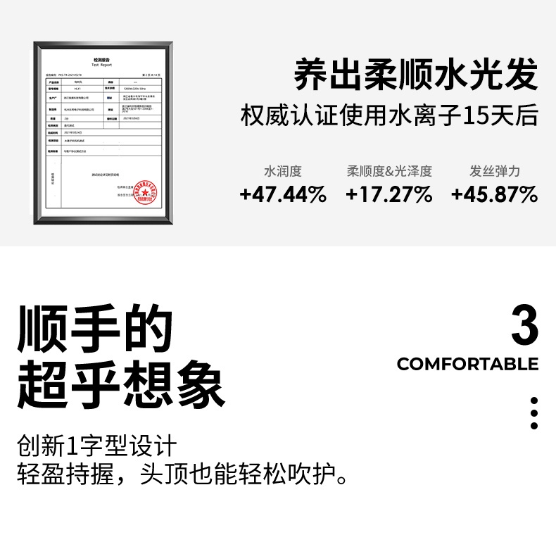 商品[国内直发] ZHIBAI|ZHIBAI直白高速水离子吹护机 高速水离子护发 电吹风机 HLX1,价格¥967,第9张图片详细描述