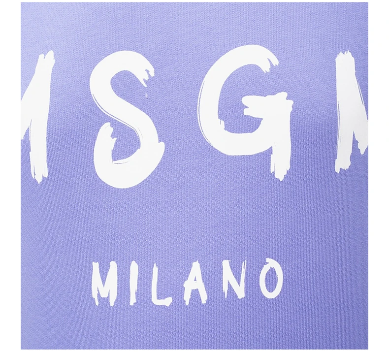 商品MSGM|MSGM 女士紫色白色印花棉质卫衣 3041MDM89-217299-72,价格¥811,第7张图片详细描述