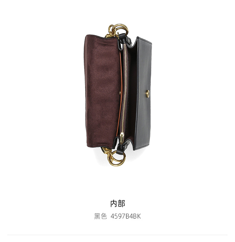 商品Coach|Coach 蔻驰 BEAT小号女士皮质单肩斜挎包 黑色 4597B4BK,价格¥1836,第6张图片详细描述
