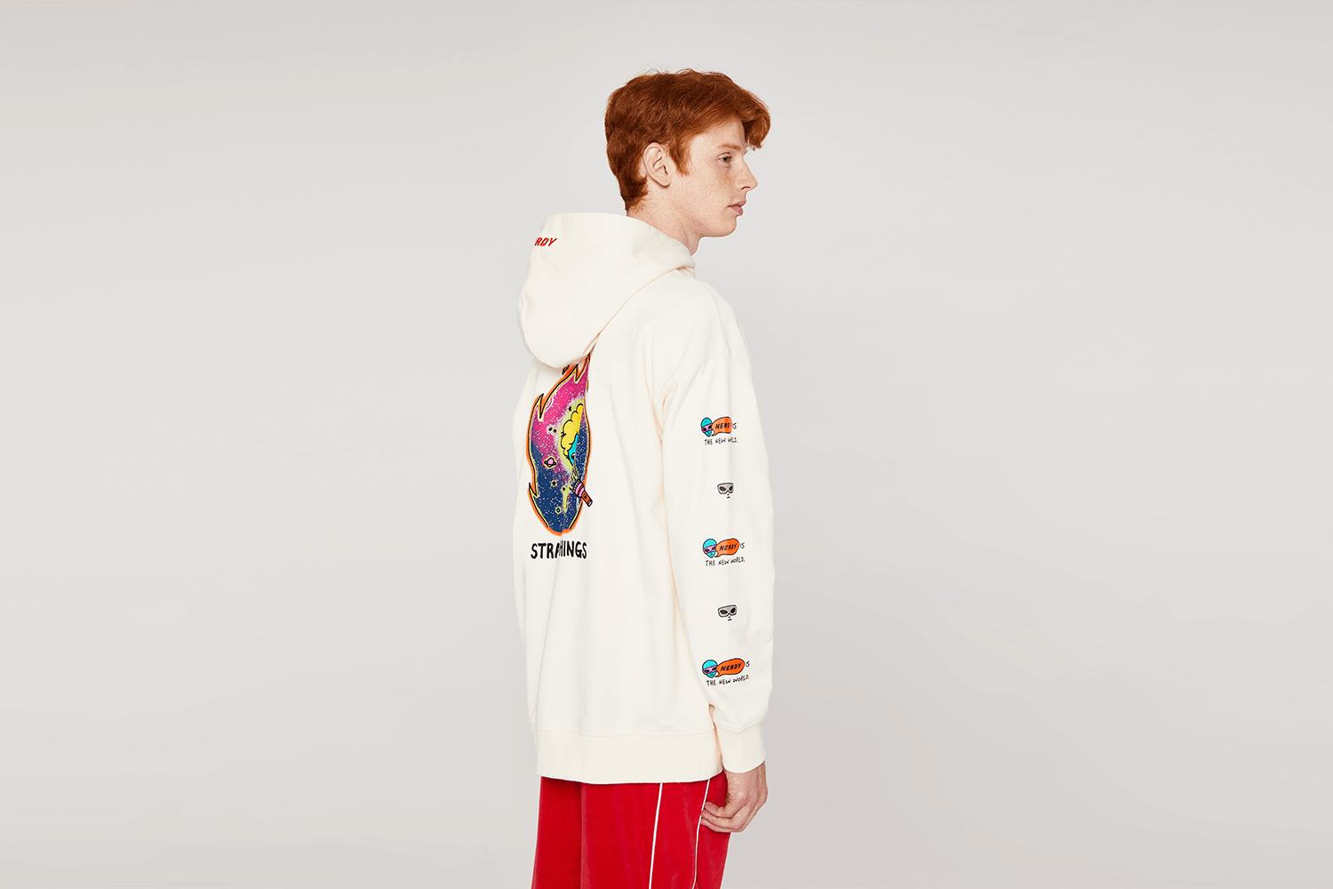 商品NERDY|【享贝家】NERDY   Character Overfit Pullover Hoodie套头衫连帽卫衣 奶油色（预售款，10天发货） PNES20KE1602,价格¥216,第12张图片详细描述