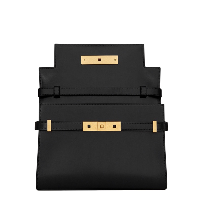 商品Yves Saint Laurent|SAINT LAURENT PARIS/圣罗兰 YSL 21秋冬新款MANHATTAN系列 女士小号黑色牛皮革翻盖手提单肩腋下包,价格¥20270,第6张图片详细描述