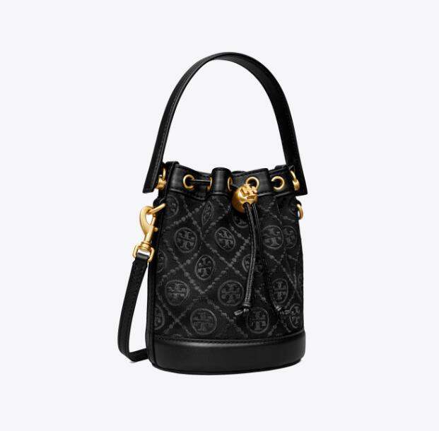 商品Tory Burch|汤丽柏琦T MONOGRAM 迷你撞色压花水桶包（香港仓发货）,价格¥2548,第20张图片详细描述