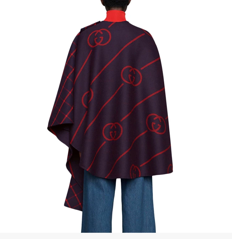 商品[国内直发] Gucci|GUCCI 拼色女士斗篷 569213-ZABXV-4668,价格¥20619,第6张图片详细描述