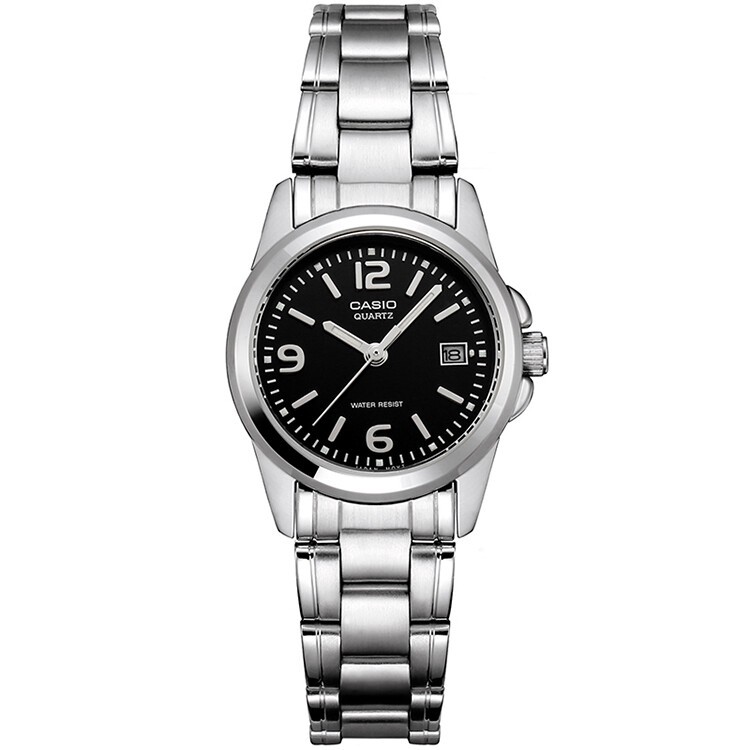 商品Casio|卡西欧（CASIO）女士石英手表银带LTP-1241D-1A-银带黑盘-LTP-1241D-1A,价格¥244,第4张图片详细描述