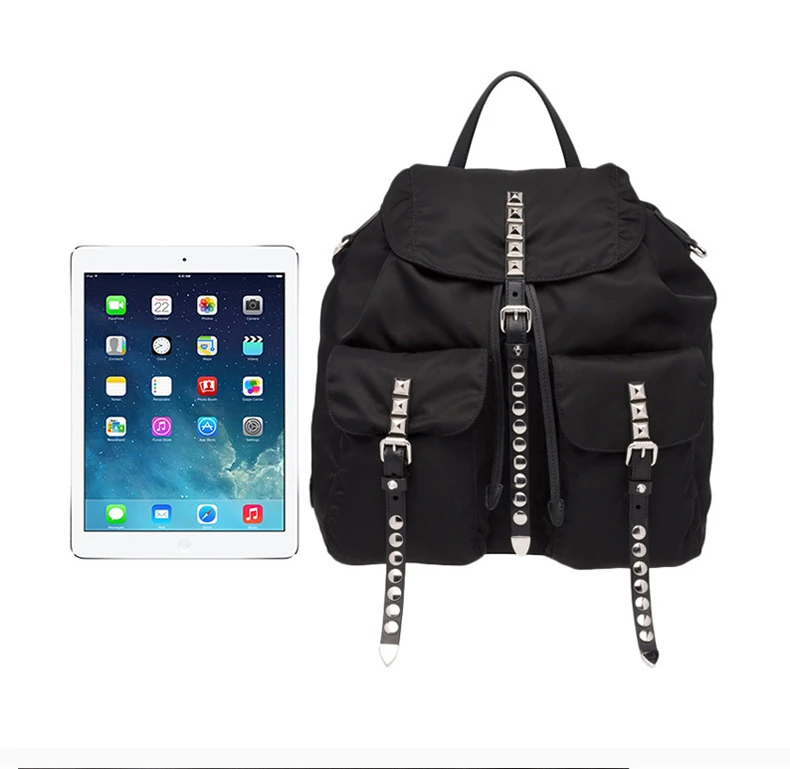 商品[国内直发] Prada|PRADA 女士黑色尼龙背包 1BZ811-2BYB-F0002-V-OYW,价格¥10140,第6张图片详细描述