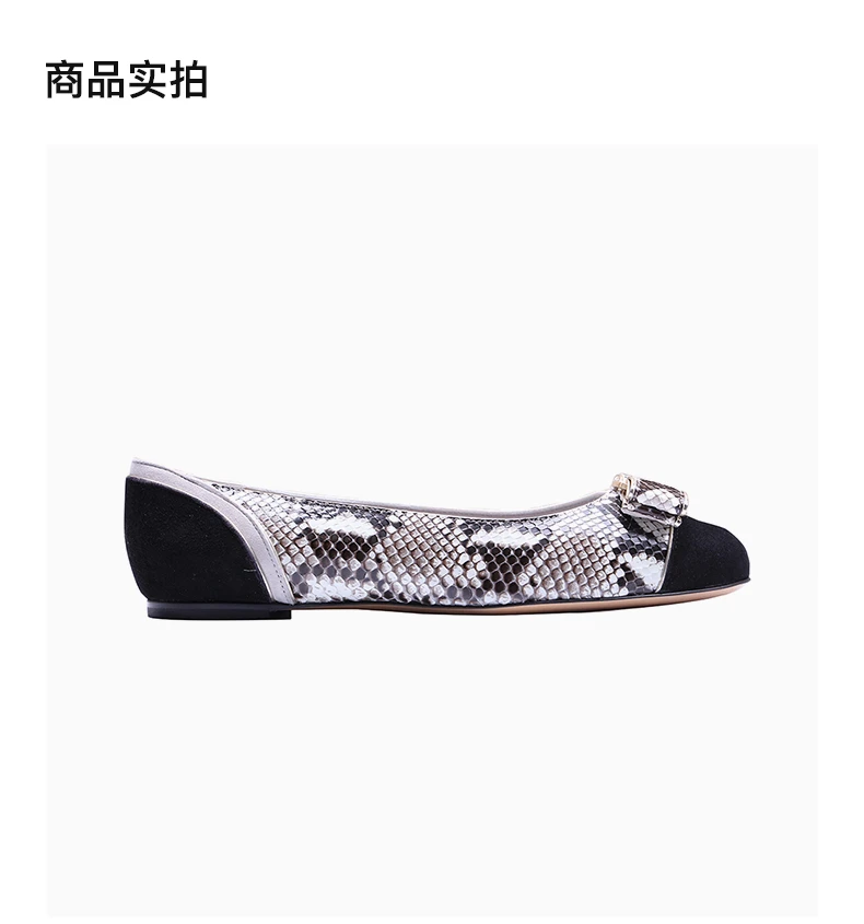 商品[国内直发] Salvatore Ferragamo|Salvatore Ferragamo 菲拉格慕 女士平底鞋牛皮拼色 01-M487-667441,价格¥3426,第4张图片详细描述