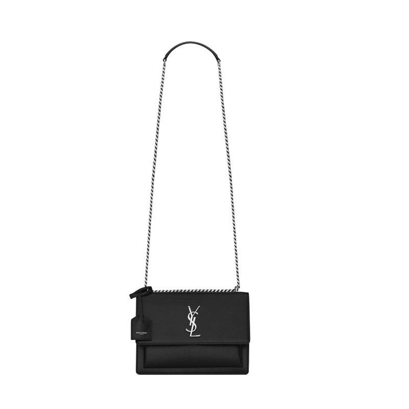 商品Yves Saint Laurent|SAINT LAURENT PARIS/圣罗兰  新款 女士SUNSET中号小牛皮 银扣 斜挎单肩包,价格¥16494,第2张图片详细描述