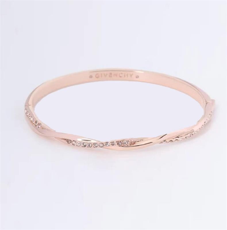 商品Givenchy|GIVENCHY 纪梵希莫比乌斯内侧字母Logo标识水晶手镯手链 玫瑰金色 送女友 60572955-9DH 生日礼物节日礼物,价格¥1245,第3张图片详细描述