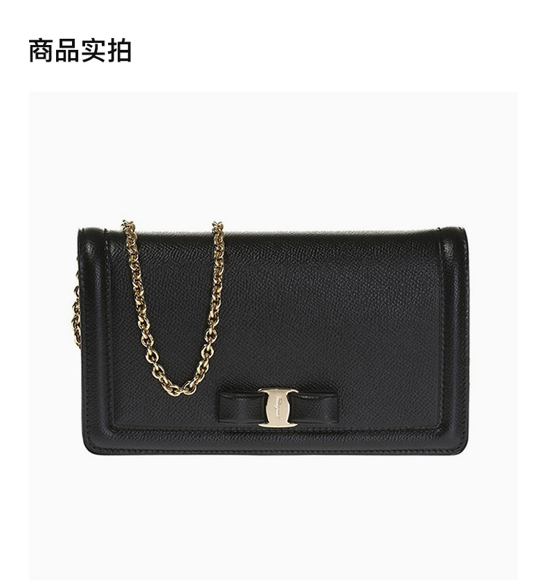 商品Salvatore Ferragamo|Salvatore Ferragamo 菲拉格慕 Vara系列黑色牛皮女士包袋 22-C916-0673771,价格¥3213,第4张图片详细描述