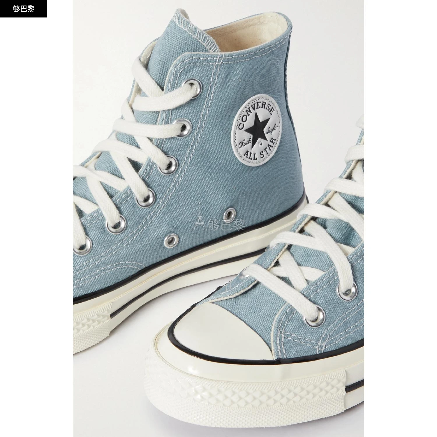 商品Converse|包邮�包税【预售7天发货】 CONVERSE 24春夏 女士 休闲运动鞋 Chuck 70 帆布高帮运动鞋 1647597309588058 A04584CCOCOON BLUE/FEGRET/FBLACK ,价格¥1011,第6张图片详细描述