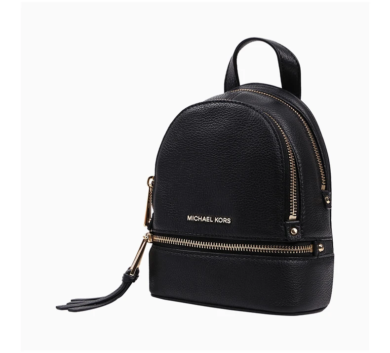 商品[国内直发] Michael Kors|Michael Kors 迈克高仕 RHEA ZIP系列黑色牛皮女士背包 30T6GEZB1L-BLACK,价格¥1328,第5张图片详细描述