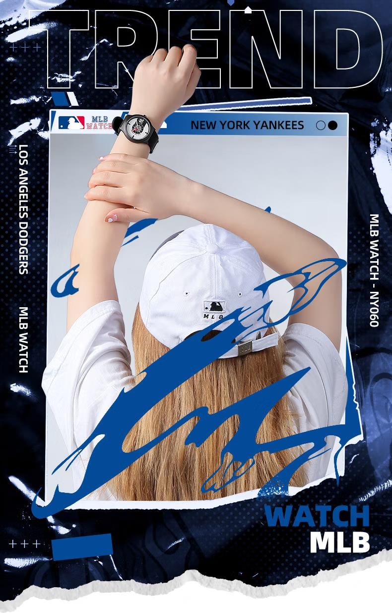 商品[国内直发] MLB|男女学生运动表时尚潮流女表个性男表NY604,价格¥385,第1张图片详细描述