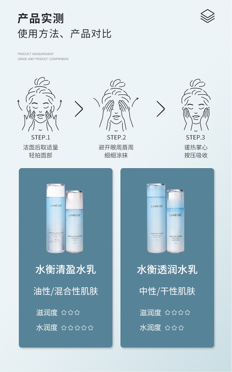 商品Laneige|兰芝 水库凝肌水乳面霜精华护肤套装 二件套/三件套 青春焕颜 紧塑饱满,价格¥228,第9张图片详细描述