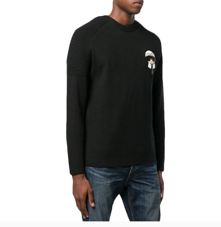 商品Fendi|Fendi 芬迪 男士黑色Karlito羊毛毛衣 FAE525-A52W-F0RWK,价格¥4529,第5张图片详细描述