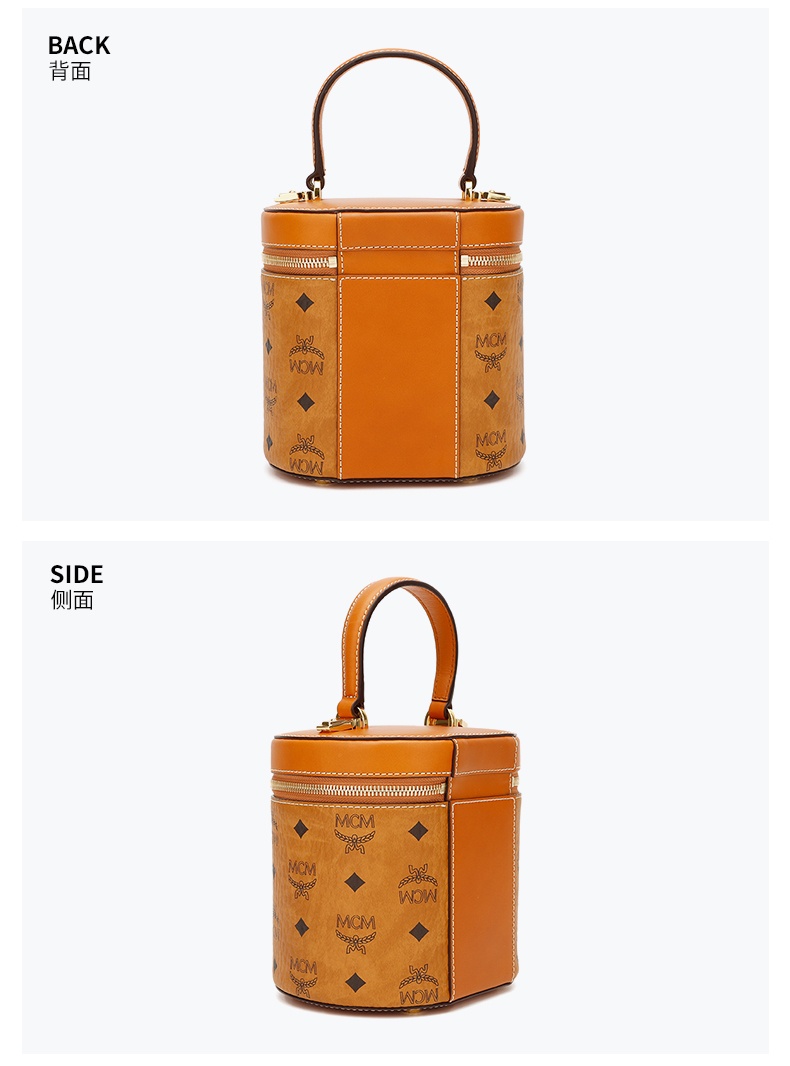 商品[国内直发] 【春节不打烊，国内现货速发】 MCM|MCM包包女包奢侈品桶包波士顿包手�提单肩斜挎包桶包送女友干邑色MWRAACG01CO001,价格¥2394,第4张图片详细描述