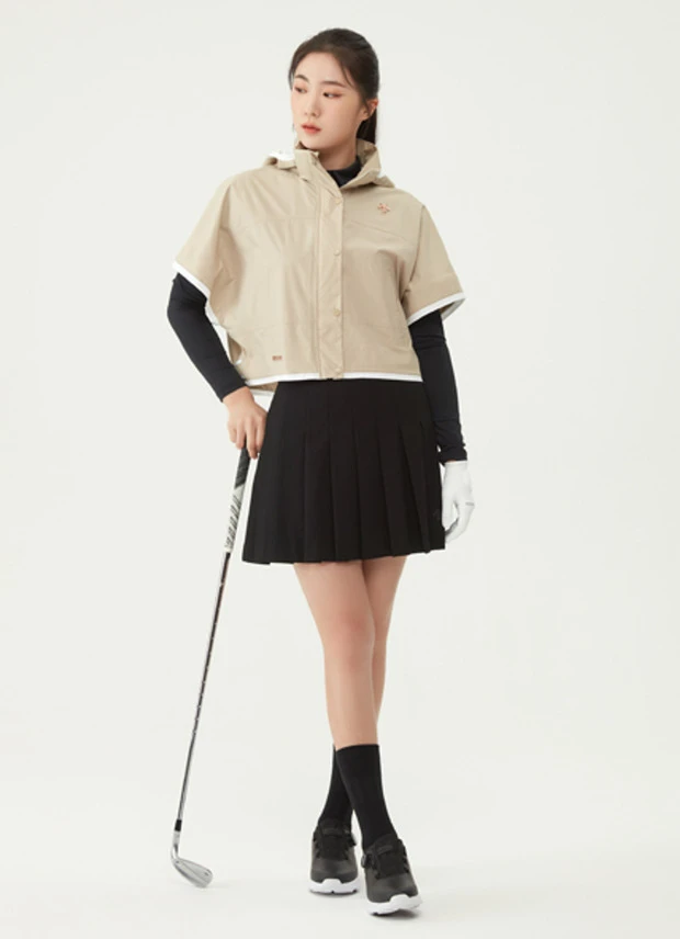商品【预售商品15天发货】 DESCENTE|高尔夫系列女性松紧带细节百褶裙优雅 DO32WFSK93-BLKG,价格¥1025,第15张图片详细描述