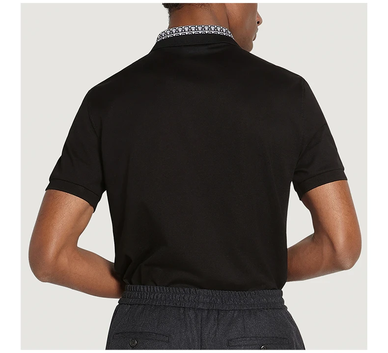 商品Salvatore Ferragamo|Salvatore Ferragamo 菲拉格慕 黑色男士Polo 12 1835 716909,价格¥1729,第6张图片详细描述