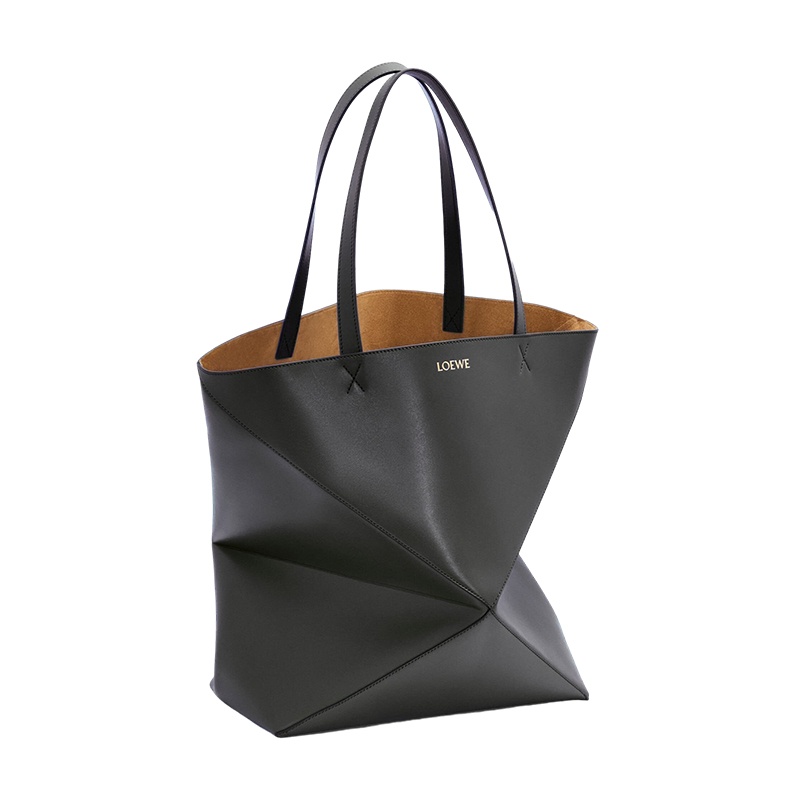 商品Loewe|罗意威 23新款 Puzzle Fold男士大号亮面小牛皮几何线条托特包 ,价格¥15942,第3张图片详细描述