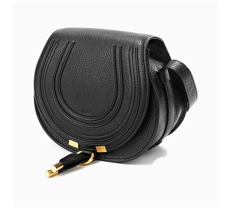商品Chloé|CHLOE' 女士黑色迷你皮革马鞍包 C21AS680-F01-001,价格¥5964,第5张图片详细描述