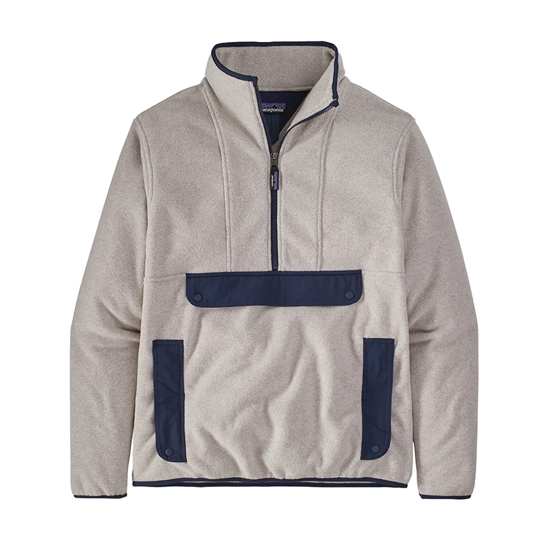 商品Patagonia|Patagonia/巴塔哥尼亚 男士白色系/海军蓝羊毛混纺半拉连抓绒夹克,价格¥1717,第2张图片详细描述