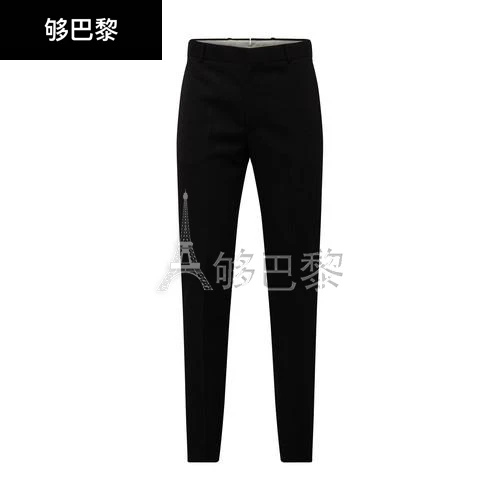 商品Alexander McQueen|【特惠8.7折】包邮包税【预售7天发货】 ALEXANDER MCQUEEN 男士 西裤 Cigarette 长裤  630842QUU91/1000 AMQJ5735BCK,价格¥6010,第2张图片详细描述