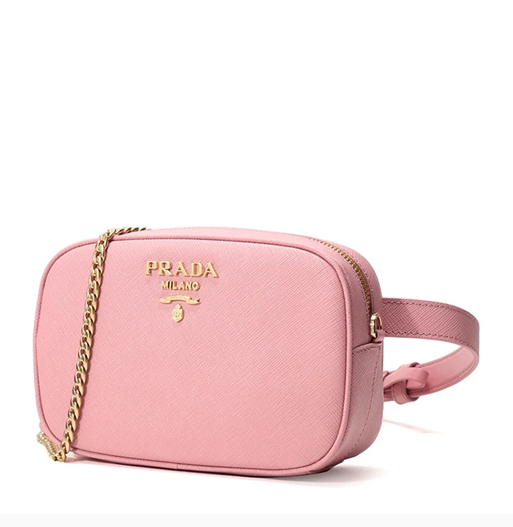 商品[国内直发] Prada|Prada 普拉达 女士花瓣粉皮革腰包单肩斜挎包链条包 1BL007-NZV-F0442,价格¥6873,第6张图片详细描述