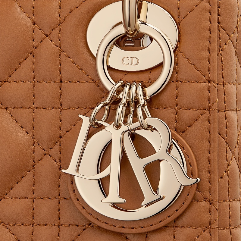 商品Dior|迪奥 Lady Dior系列女士棕色羊皮手提包 M0505ONGE_M44M,价格¥36342,第10张图片详细描述